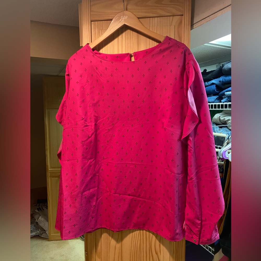 Pink long sleeve blouse